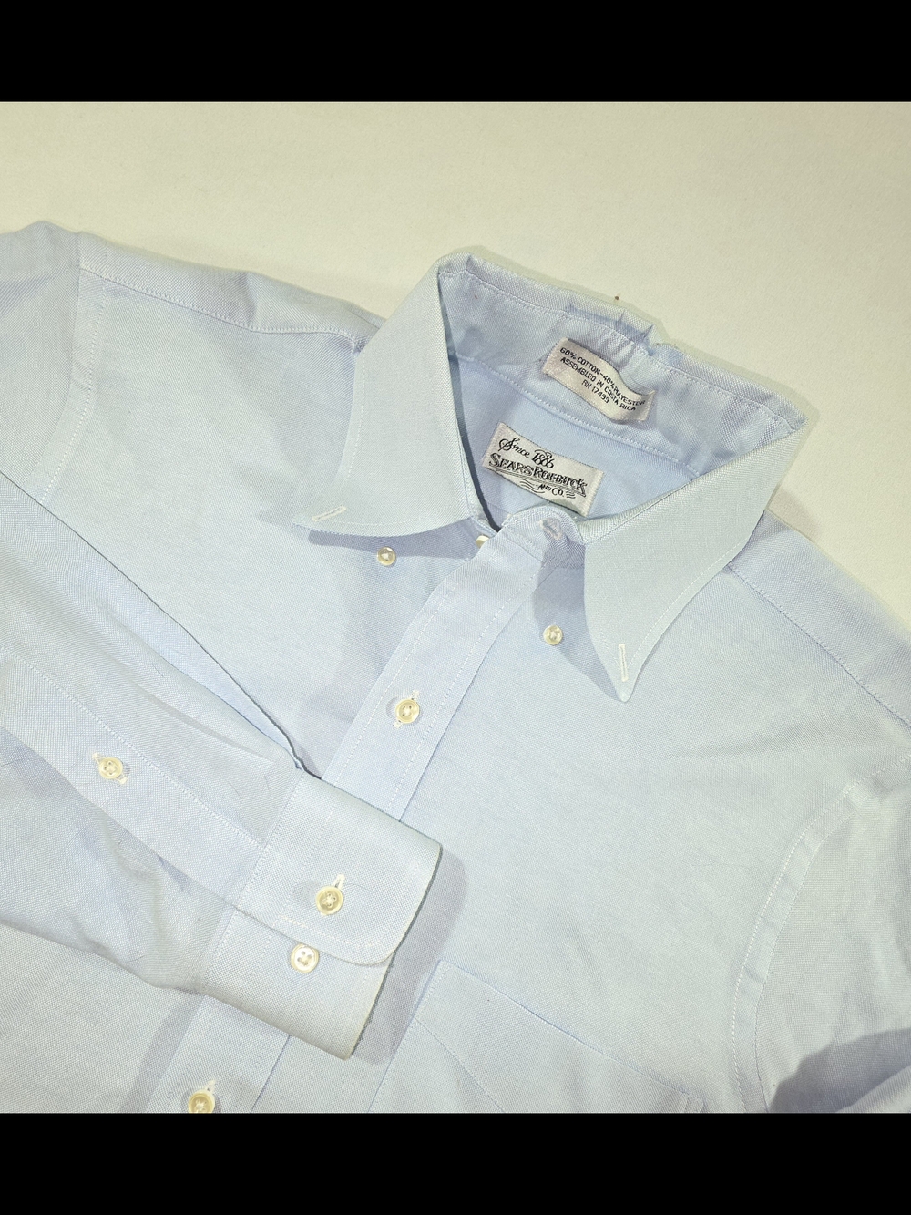 Sears Roebuck Light Blue Men's Work Button Down Shirt - Rare